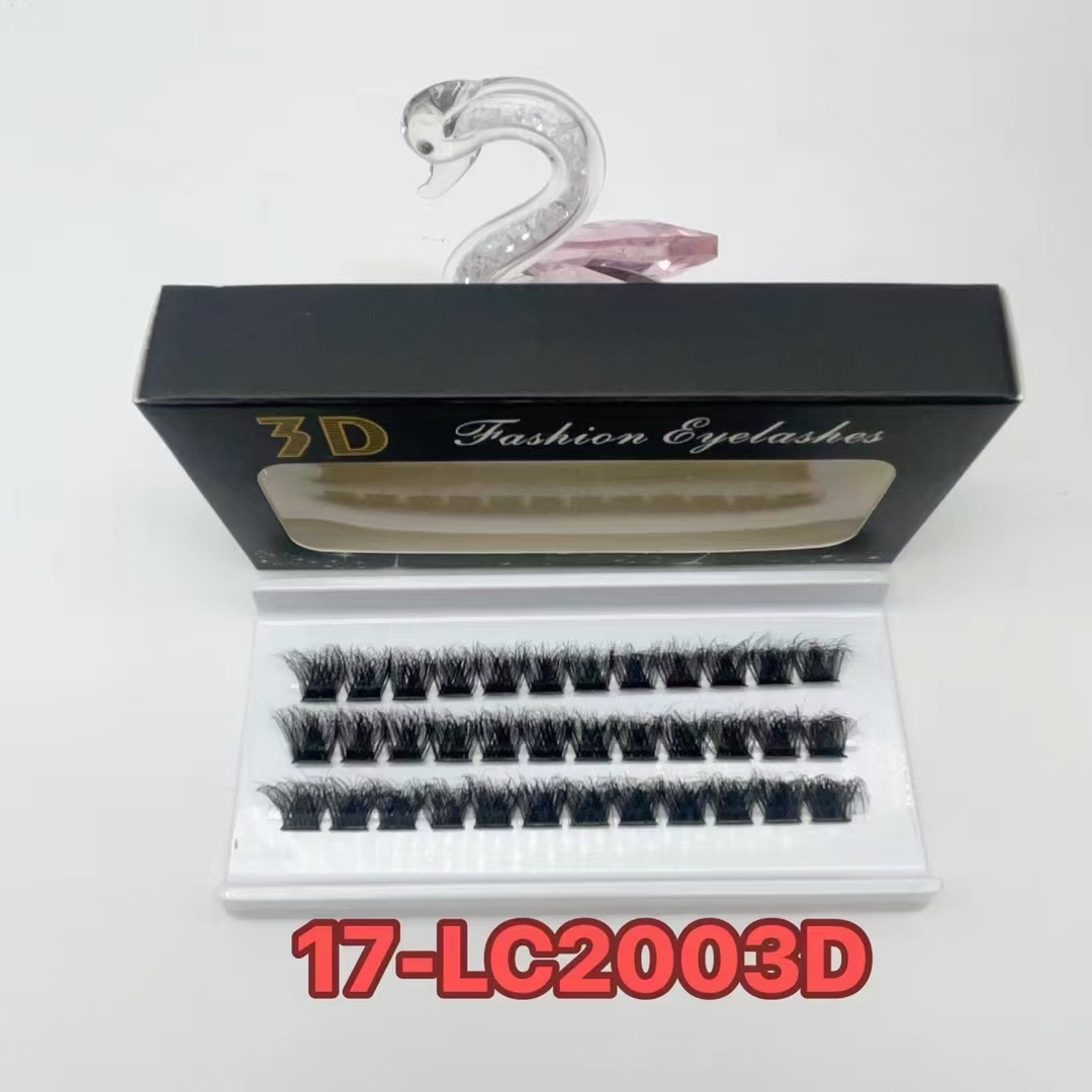 False eyelashes 3-row set， self grafting Premade fan